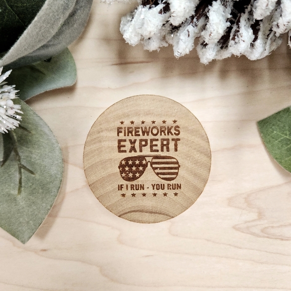 Laser Engraved Magnetic Bottle Opener - "Fireworks Expert" - Picture 1 of 7